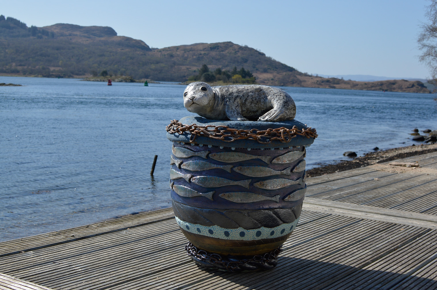 Pauline Muir, Seal Pup and Shimmering Shoal', courtesy Caol Ruadh Sculpture Park