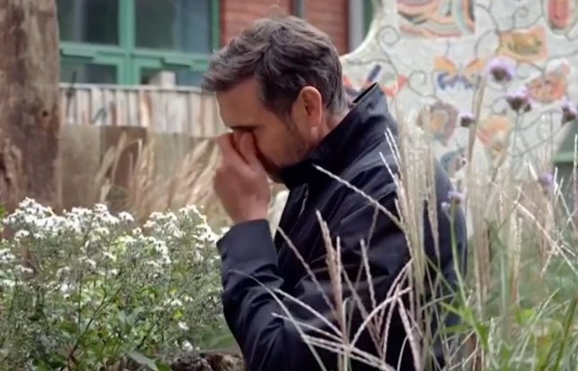 Gardener's World presenter Adam Frost with his head in his hands