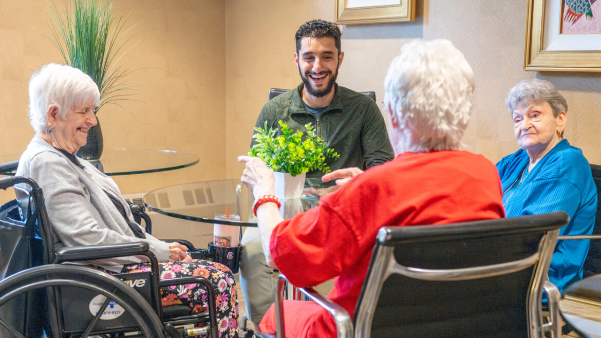 Garden View Care Centers partnership opens doors for UMSL nursing students Wallat Baban laughs