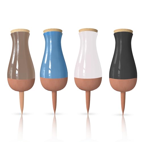 Smartiliving Ollas (set of 4) | 12oz Terracotta Plant Watering Globes - Self Watering Planter Insert - Automatic Plant Watering Devices | Vacation Watering Pots for Indoor & Outdoor Plants