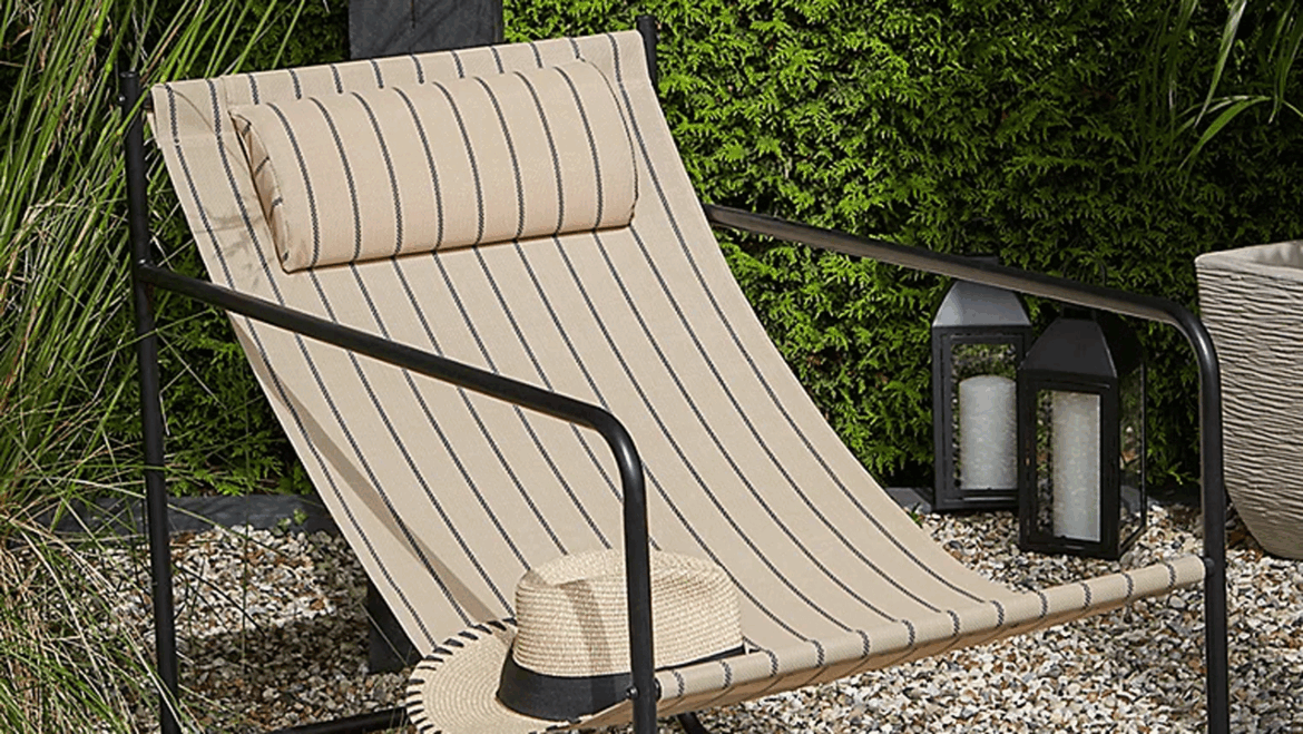 Stripe George Home metal lounge chair