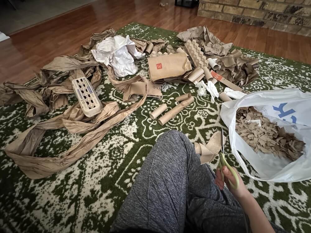 "Are we all sitting down getting blisters on our fingers from cutting those things up?"