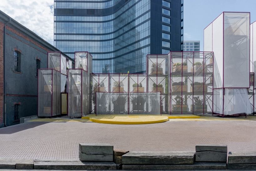 BARN arch.'s temporary scaffolding installation forms modular vertical garden in istanbul