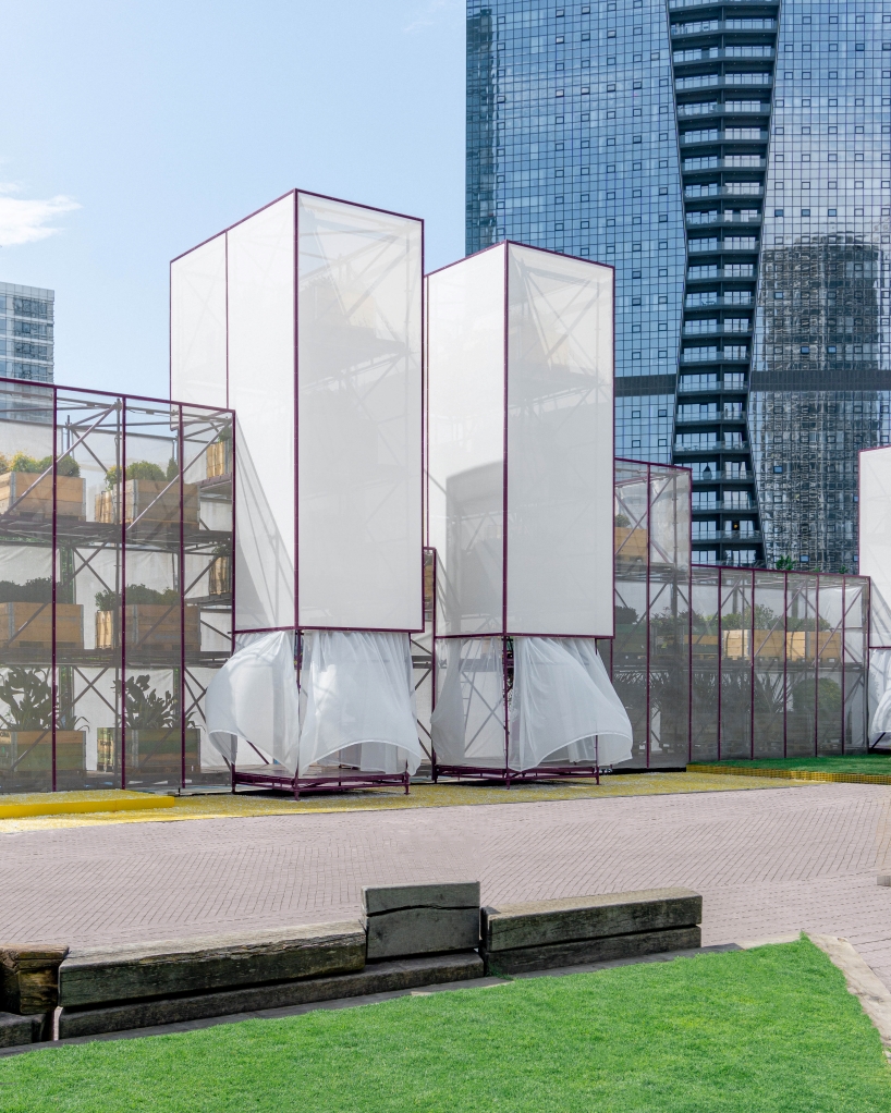 BARN arch.'s temporary scaffolding installation forms modular vertical garden in istanbul