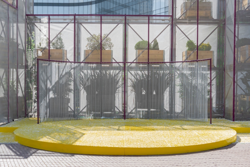BARN arch.'s temporary scaffolding installation forms modular vertical garden in istanbul