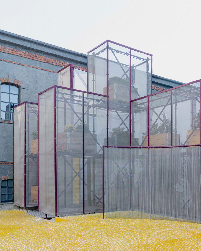 BARN arch.'s temporary scaffolding installation forms modular vertical garden in istanbul