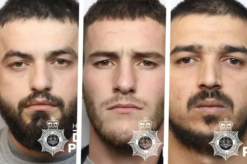 (Left to right) Njazi Gjana, Ervin Gjana, and  Armeld Troksi