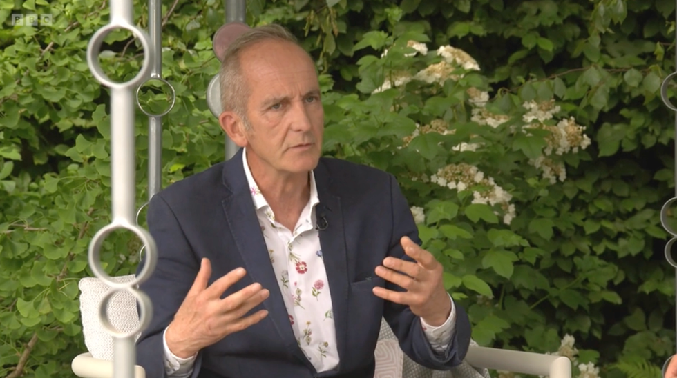 kevin mccloud in the boodles raindance garden designed by catherine macdonald at chelsea flower show 2025 8