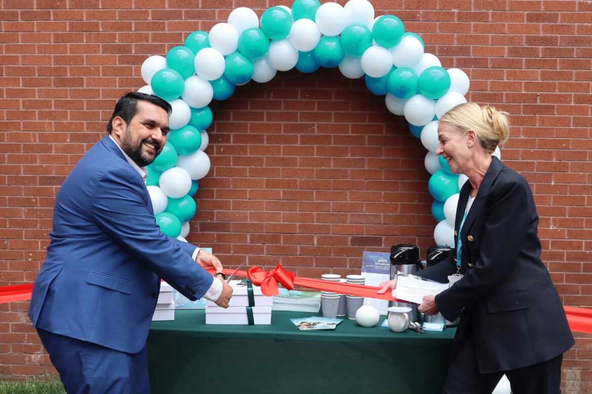 Councillor Tamoor Tariq and Nicola Forshaw at the openining of Saxon House, a new supported living service in Bury <i>(Image: Northern Healthcare)</i>