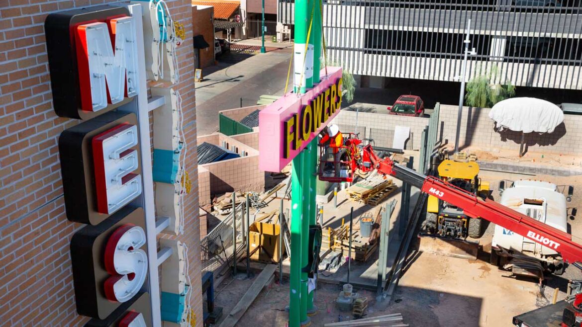 Neon Garden to light up downtown Mesa with 6 historic signs The Neon Garden in downtown Mesa celebrates the city's bright history....
