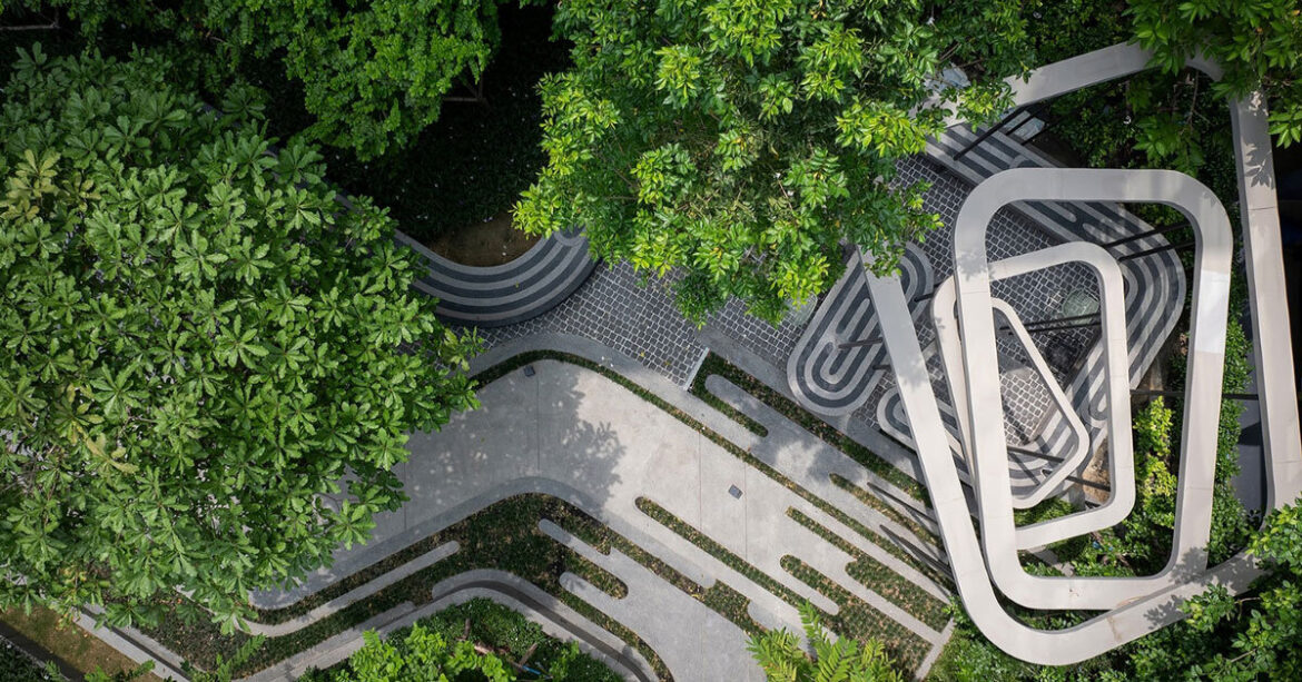 fingerprint patterns inform landscape design within bangkok housing complex