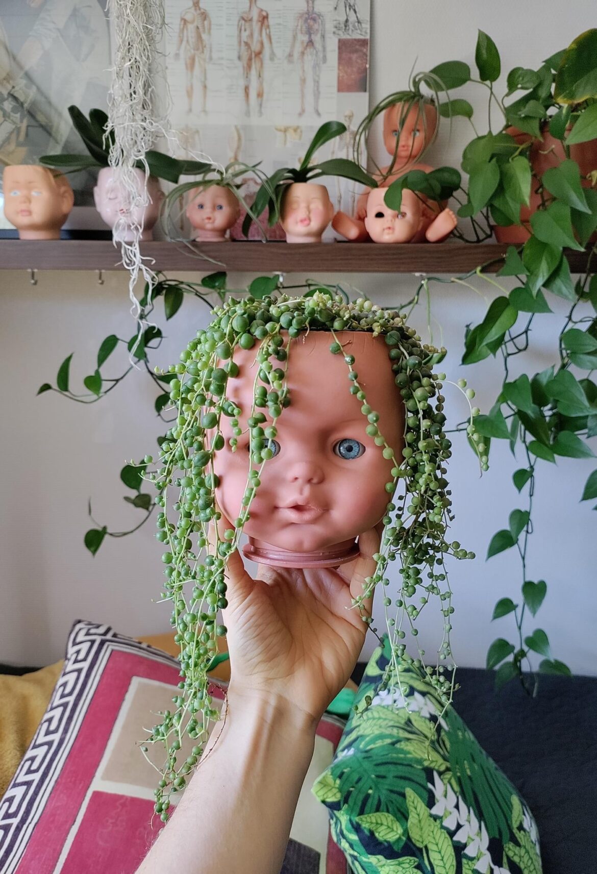 My string of pearls and this doll head make a perfect pair 👶