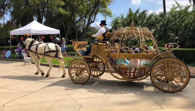 The annual Princess at the Castle event included rides in...