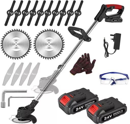 The strimmer comes with a range of accessories