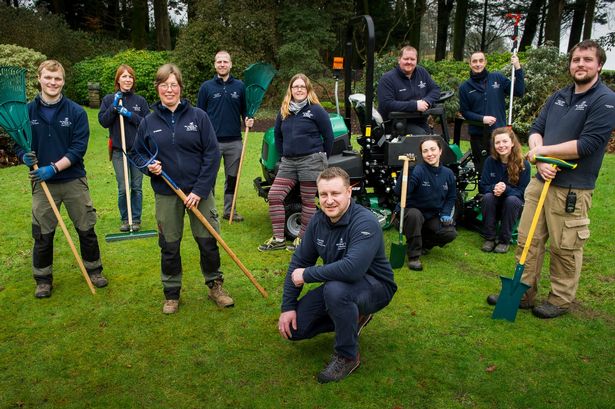 Head of Threave School of Heritage Gardening, Michael Lawrie, with students