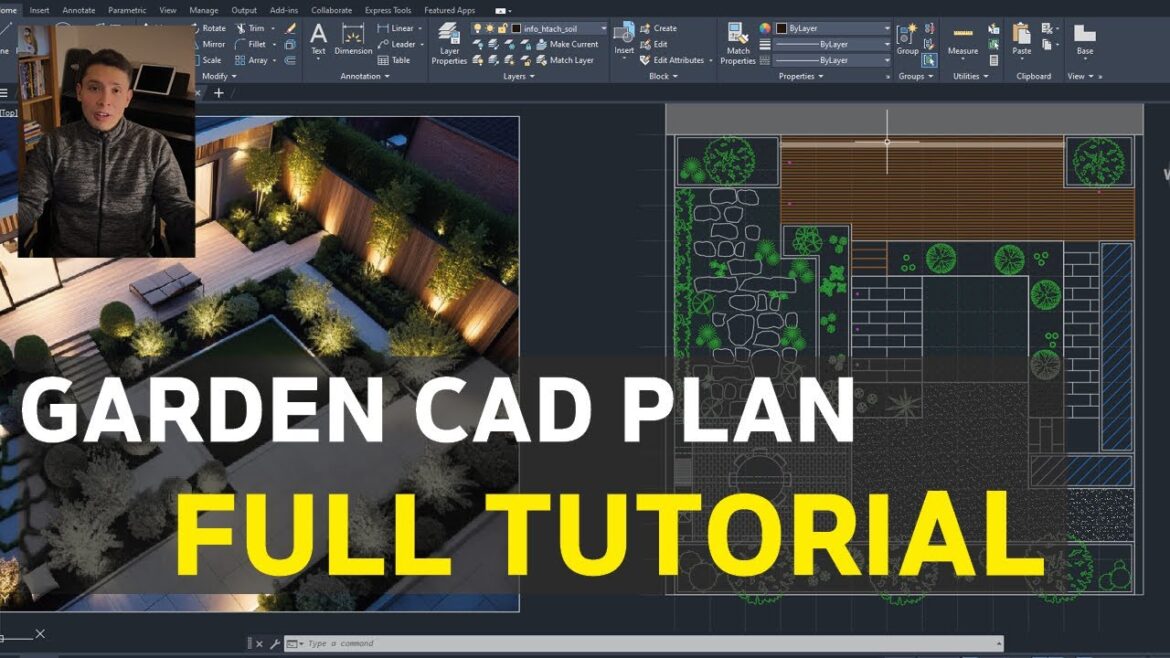 AutoCAD Garden Design from Scratch – Complete 2D Plan Tutorial! 🌿📐
