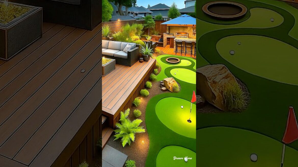 Chill, Grill & Putt! #home #gardendelight #outdoorgarden #garden #eleganthomes #relax #gardendesign