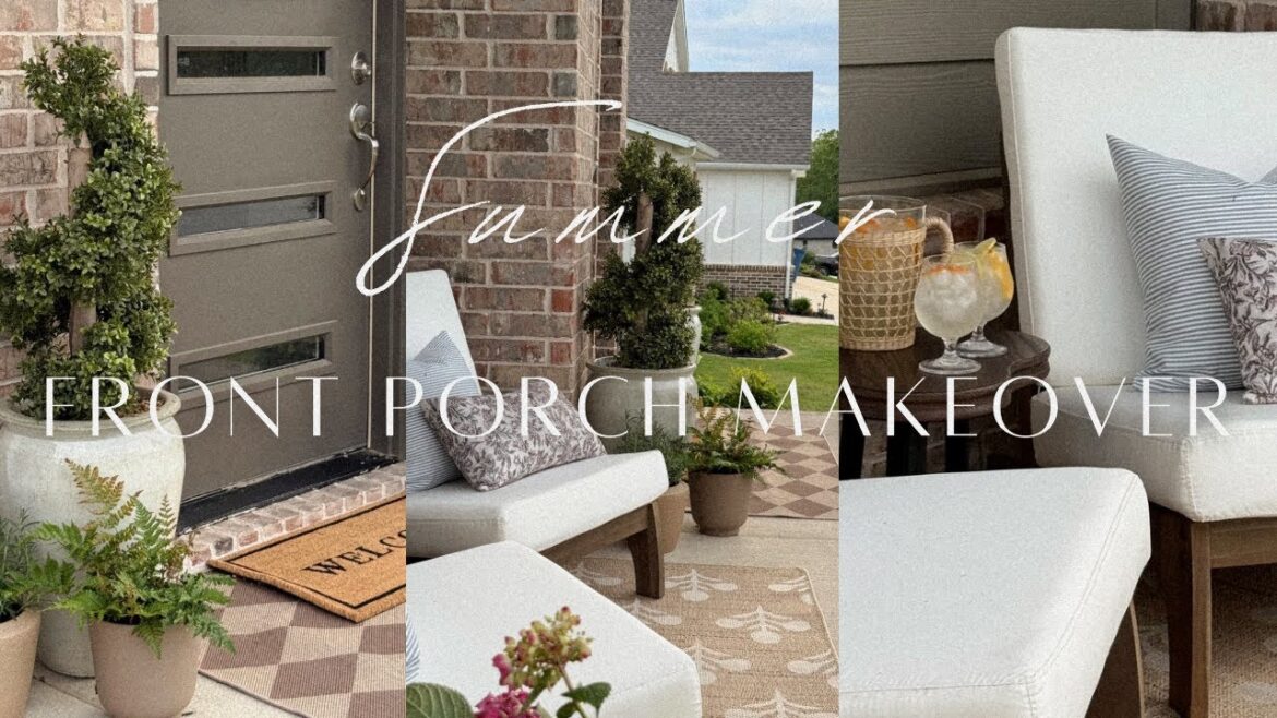 2025 Front Porch Makeover | Summer Decorate With Me | Landscaping & Styling