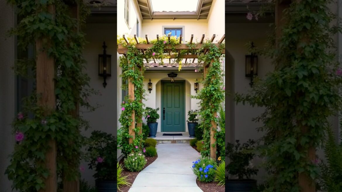 Entryway Garden 🪴 Front Yard Landscape Idea, Small Home Garden  #trending #garden