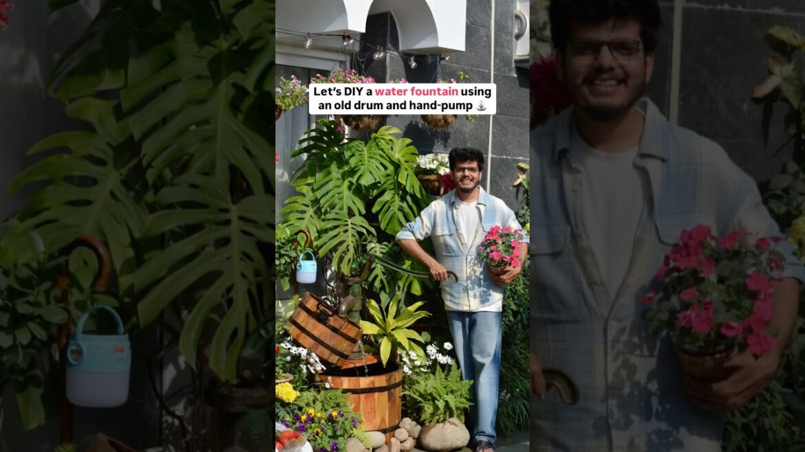 DIY Water Fountain 💦 for Home Garden #gardendesign #diycraft #ytshortsindia