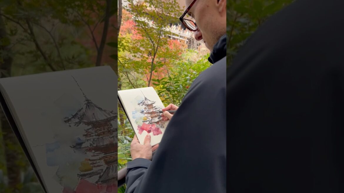 Japanese Autumn #sketching #ink #watercolor #kyoto