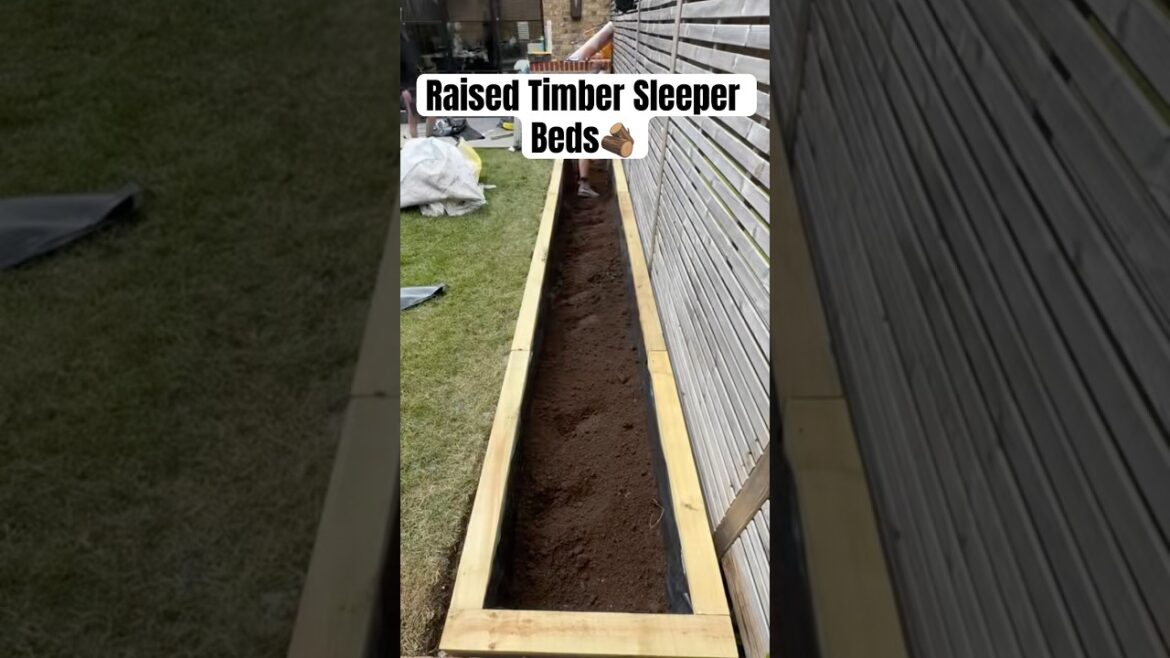 Raised Timber Sleeper Beds🪵 PART 2 #garden #timber #landscaping #diy #sleeperwalls #outdoorproject