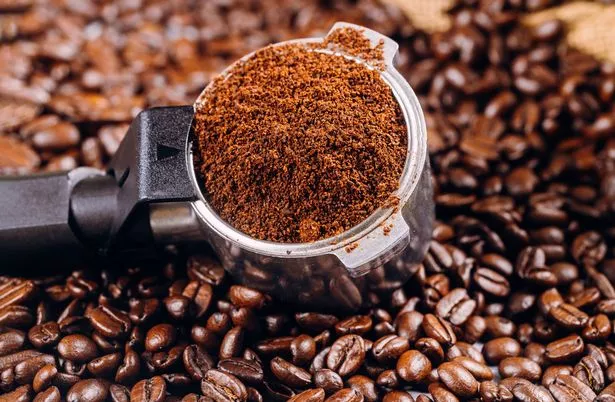 Coffee beans and portafilter for espresso coffee machine and ground coffe