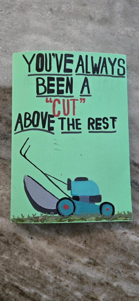 Father's day card my son made me