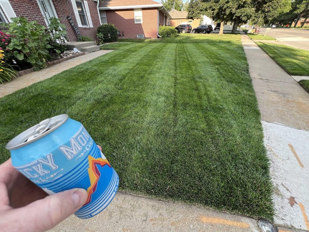 Admiring the lawn while I wait on this brisket to hit temp. Happy father’s day to all the lawn care dads out there. Ktb/fescue Midwest