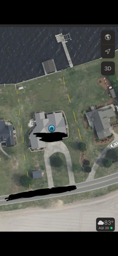 My mom’s yard is an open canvas with huge potential. Any ideas for improvement are welcome!