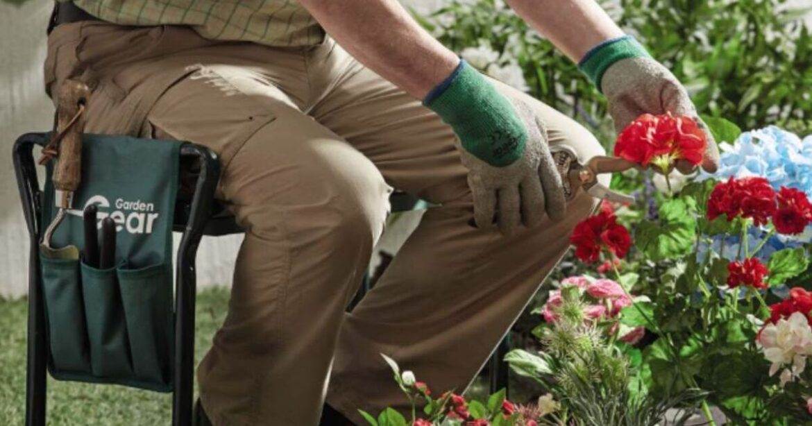 Gardeners with knee problems say foldable kneeler makes planting and w Gardeners with knee problems say foldable kneeler makes planting and w