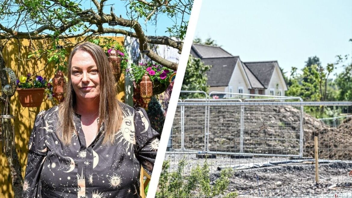 Residents of Shropshire street named after famous gardener fight to stop developers bulldozing their gardens Alexandra Titley's view of the development. Photo: SWNS