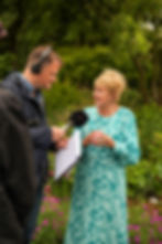 David Maxwell with first presenter Libby Hunter 