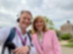 David speaks to Fiona Bruce at the Chelsea Flower Show