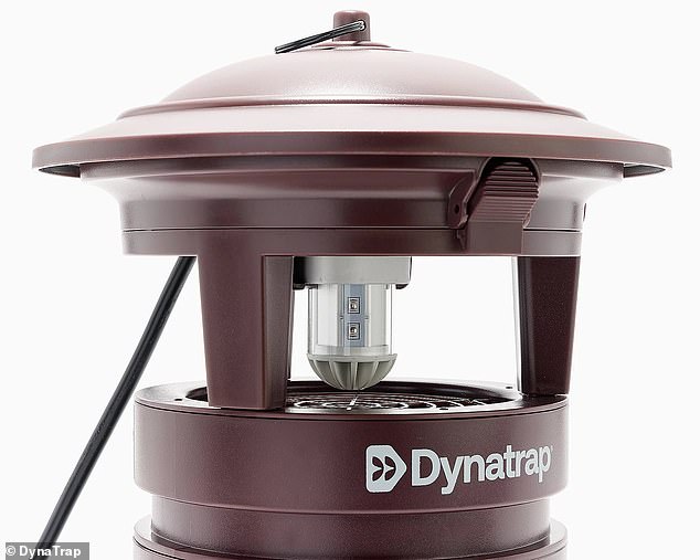 The Dynatrap uses a combination of LED ultraviolet light and a fan to lure bugs and trap them in the attached basket (which is super easy to empty)