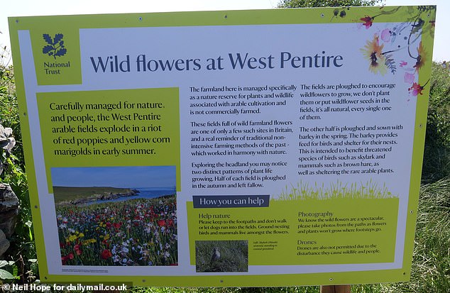 The National Trust has installed signs to tell visitors about the wonderful landscape
