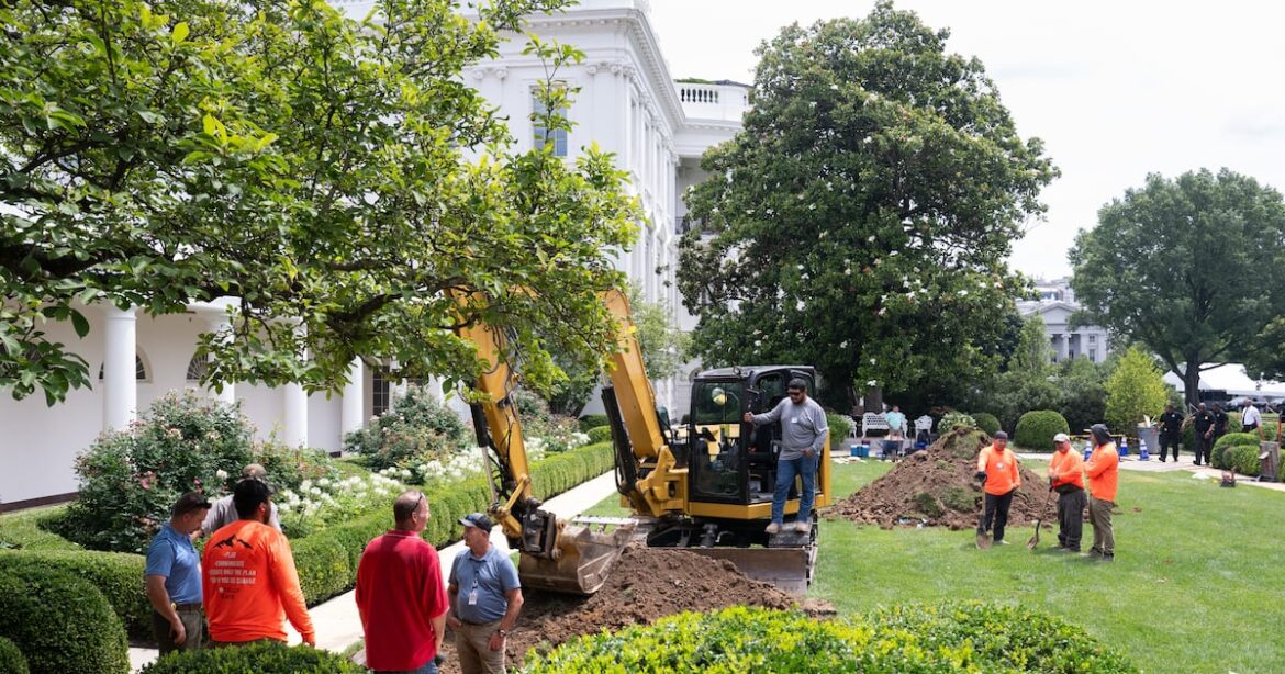 Donald Trump Bulldozes the White House Rose Garden Donald Trump Bulldozes the White House Rose Garden