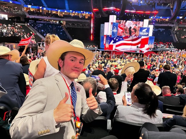 Thomas Fugate at a Republican rally