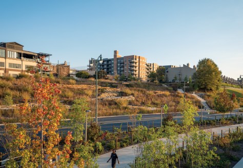 The bluff provides a fully accessible entryway to the park from the neighborhoods above.