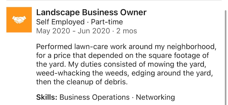 Thomas Fugarte's LinkedIn entry