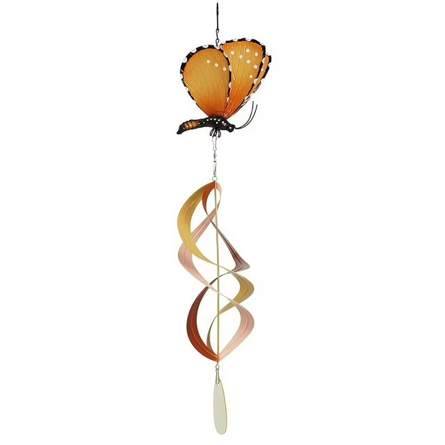 Orange butterfly wind spinner.