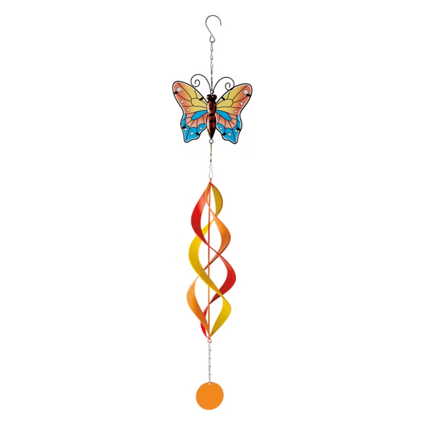 Orange butterfly wind spinner.