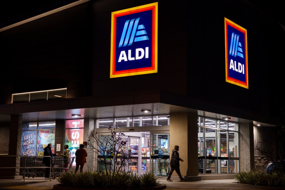 Aldi store at night.