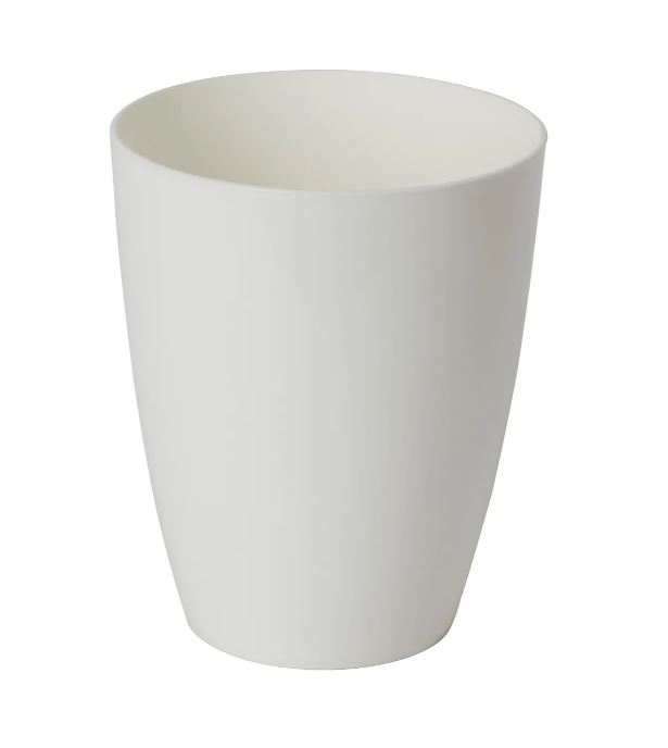 White plastic plant pot.