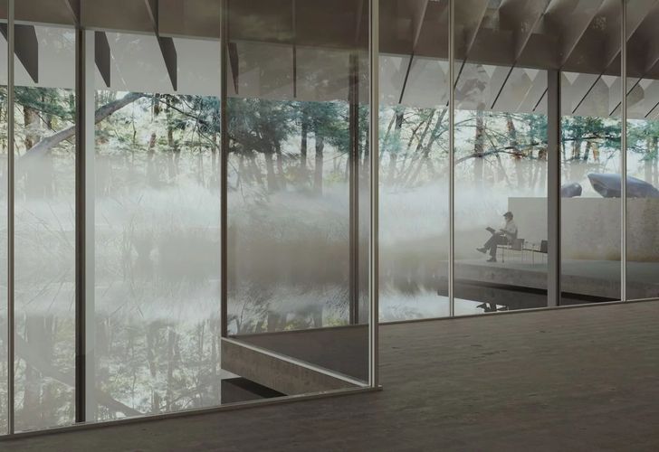 The view from the new pavilion will look out to a landscape of seven interconnected gardens.