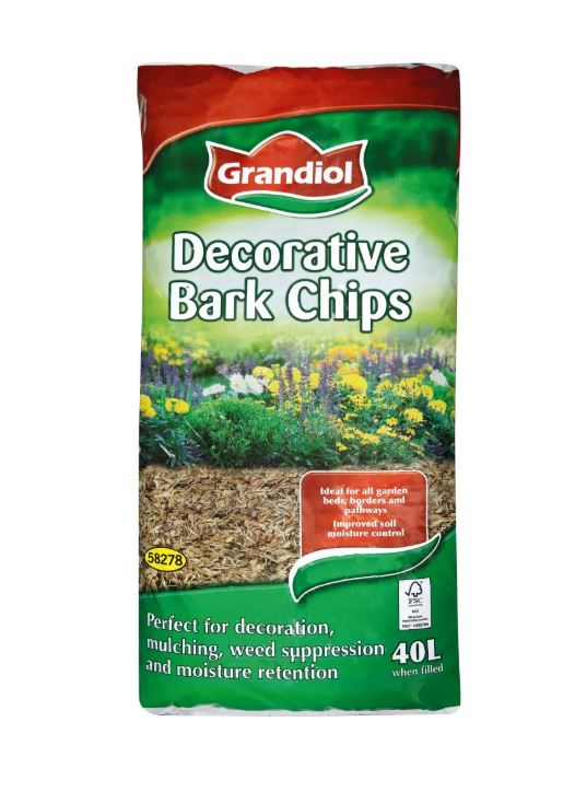 Bag of Grandiol decorative bark chips (40L).