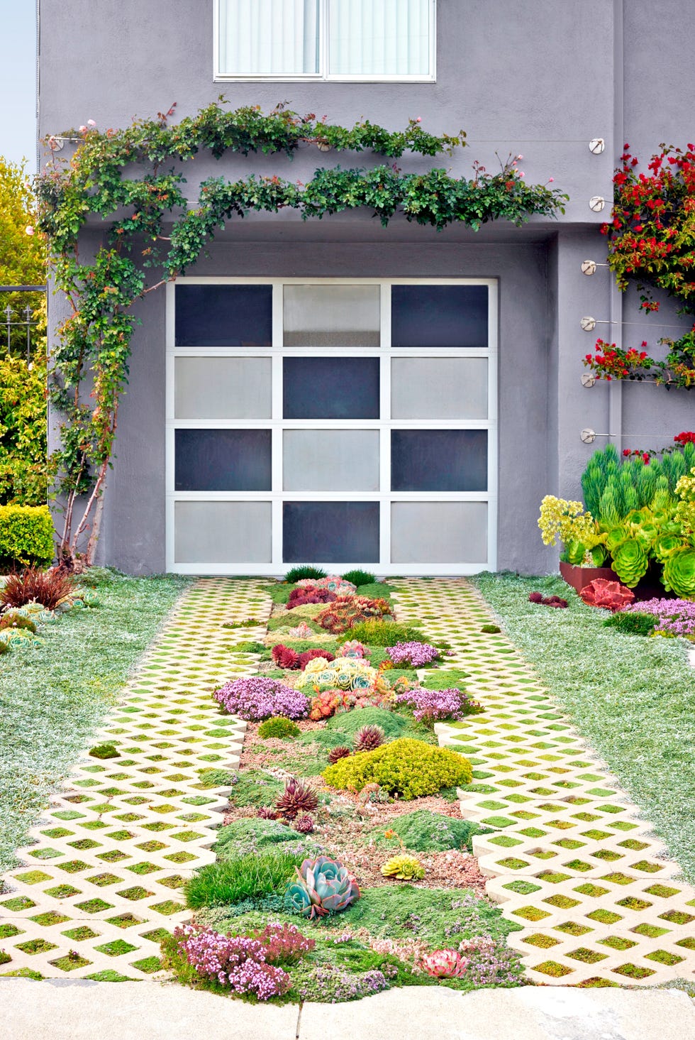 small garden in driveway