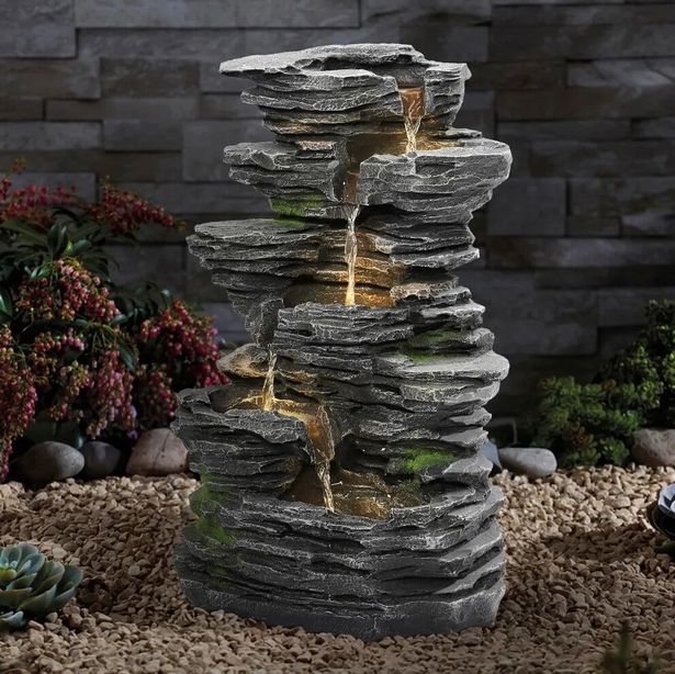 Living and Home Outdoor Rockery Decor Solar-Powered Water Fountain