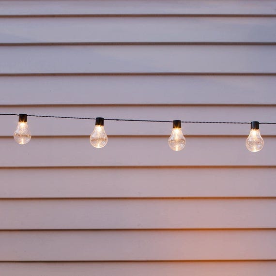 20 LED Solar Powered Retro Bulb String Lights Garden Outdoor Hanging Fairy Patio & Garden Wedding Light Decorations Christmas