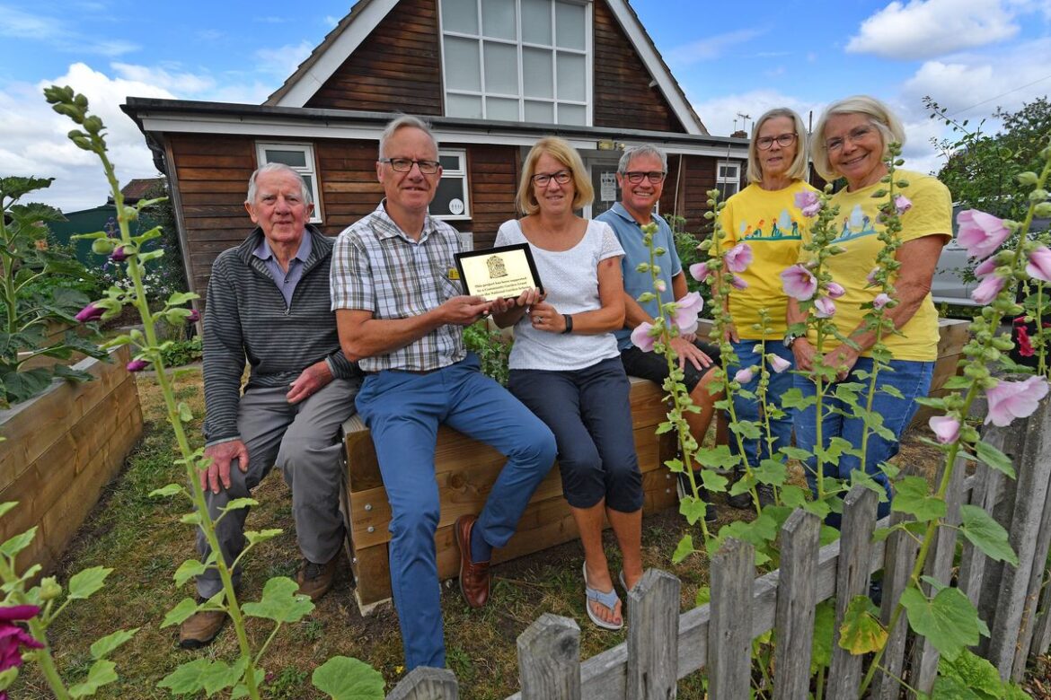 Bridgnorth welcomes new £3,000 community garden with roses from David Austin Roses The Bridgnorth Community Garden Project has received a grant of £3449 from the National Garden Scheme to create a community garden in the grounds of St James Hall Church. Left, Rey Jill, Andy Chatting, Jan and Nick Crowe, Chris Lannigan, and Helen Beevers. Photo: Tim Sturgess